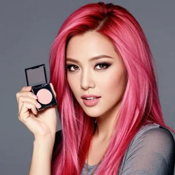photo of jeffree star in the 2 0 0 0 s with pink red hair holding makeup