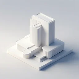 isometric render of a white architecture model, highly detailed pristine impressive professional render. studio lightning, minimalist, artstation, cgsociety, deviantart. octane, maya, 3 dsmax, vray, bjarke ingels. subsurface scattering, directional path tracing, caustics, hdri, volumetric lighting. 8 k. hdr. blender, cycles, demo scene