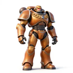 towering space marine in power armor, stylized pixar-style 3d render, full body, standing, isolated on a pure white background, centered, whole figure in frame, sharp focus, studio lighting