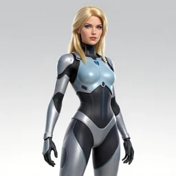 nordic female android, by MARVEL comics and Sandra Chevrier, 4k