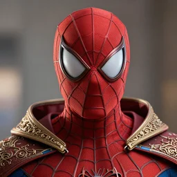 SPIDERMAN with ornate cloak, highly detailed, 4k, HDR, smooth, sharp focus, photo-realistic, high resolution, award-winning, macro 20mm, headshot