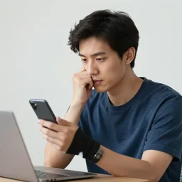a guy desperately trying to communicate with google translation software