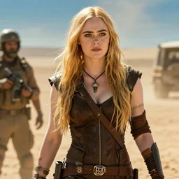 Elle Fanning, mad max, cinematic shot, 4k HD