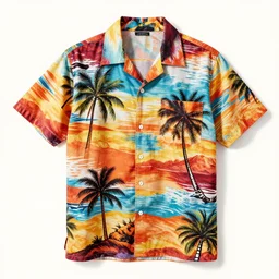 colorful hawaiian shirt desert pattern