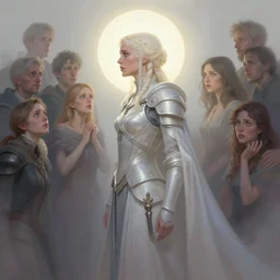 dynamic side profile concept art by thomas blackshear, imogen poots as neo - gothic holy warrior, brilliant halo, matte painting, extremely emotional, pastel colours, realistic shaded lighting poster by hsiao ron chen, artgerm, lawren harris, eve ventrue, magali villeneuve, jeremy lipkin, rob rey, christophe vacher
