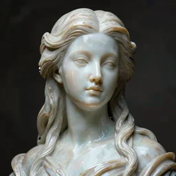 portray of beautiful girl with porcelain glass skin, look like a 3d model, alive statue, Ivan Bilibin, Ross Tran, Tom Bagshaw