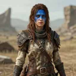 wasteland 2 character portrait, blue yes and brown hair