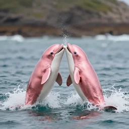 yummi narwhales playing in rose gold surf