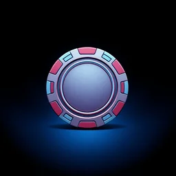 a frontal drawing of a poker chip with a dark blue background, beeple and james jean, aya takano color style, trippy, 4 k, super detailed, night sky, digital art, digital painting, clean