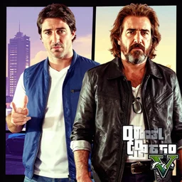 justin trudeau as fidel castro in GTA V, cover art by Stephen Bliss, no text