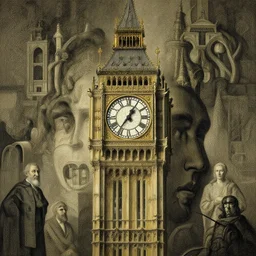 clock tower prison of hidden beauties, by Eugène Delacroix and Francis Bacon and Micheal Whelan, Hieronymus Boch, artistic, intricate drawing, light brazen, realistic fantasy, extremely detailed and beautiful aesthetic face, establishing shot, 8k resolution, dramatic lighting