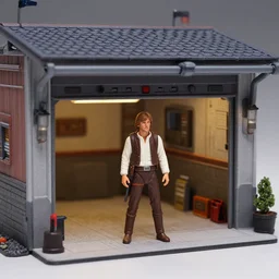 miniature diorama of luke skywalker's garage