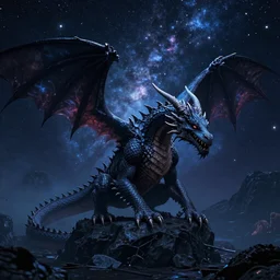 Dragon Creepy cosmic color scheme star gazing Unreal Engine Realism