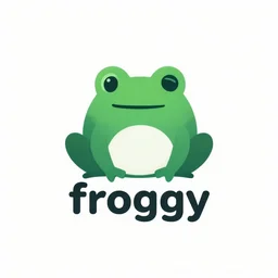 modern minimalist logo design with frog with naming title froggy, vector graphics, smooth gradients