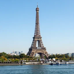 The eiffel tower visible on a panorama picture of the Istanbul bosphorus, in a sunny day, HD