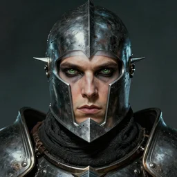 the eldritch void knight as a realistic d & d fantasy knight, closeup portrait art by donato giancola and greg rutkowski, vintage retro scifi, realistic face, digital art, trending on artstation, symmetry!!