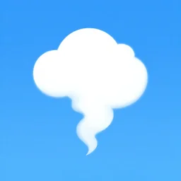 clean cel shaded vector art, smoke shaped clouds, blue sky