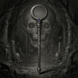 magic item, illustration of scepter, osr dungeon, tomb of horror, illustration, high detail, high resolution