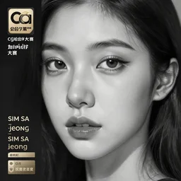 a black and white photo of a woman's face, a hyperrealistic painting by sim sa - jeong, cg society contest winner, hyperrealism, hyper realism, ethereal, deviantart