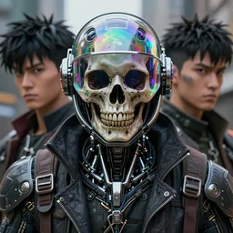 vaporwave symmetric digital portrait biopunk dead space pirate, biomechanical legendary thief, epic apex legends concept, retro futuristic skull vr iridium glass helmet, mad max, beksinski mohrbacher shirow, sharp focus, realistic scifi masterpiece, cinematic natural light, highly intricate details, 8 k, hdr, octane render