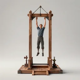 a high striker attached to a guillotine, photography, highly detailed, high quality, 8 k, soft lighting,