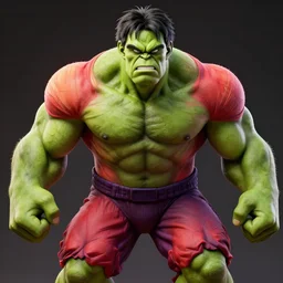 a still of the hulk in dragon ball Z, the Hulk is Red