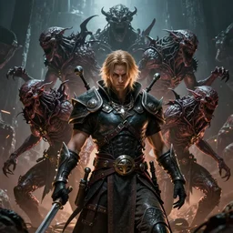 An epic fantasy comic book style portrait painting of frightening horror creatures, Unreal 5, DAZ, hyperrealistic, octane render, cosplay, RPG portrait, dynamic lighting