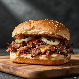 pulled pork sandwich, artwork of joe fenton
