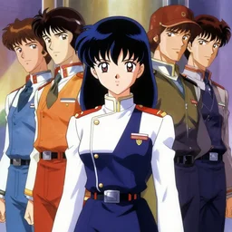 An anime portrait of beautiful girl in uniform still from Robotech 1985 by Stanley Artgerm Lau ,WLOP, Ilya Kuvshinov ,James Jean, Andrei Riabovitchev , symmetrical