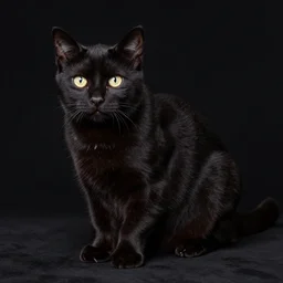 1 9 8 0's color photo of black cat on black background
