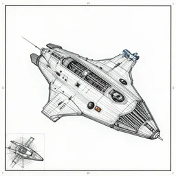 a blueprint of a spaceship