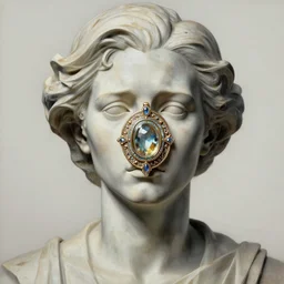 portrait painting of layers of fear hyper realistic detailed sharp focus in modern artdeco sculpture style in bioshock by rene lalique jewelry centered in a bezel with artnouveau ornaments 8 k