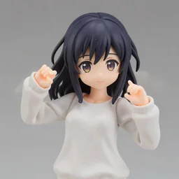 complete figure of cereal wearing a comfy blouse, personification, tsurime eyes, tareme eyes, eyes by kon satoshi, pvc figure, dynamic pose, featured on amiami, beautiful composition, 4 5 mm, f 2, high detail