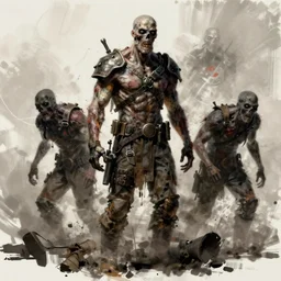concept art by jama jurabaev, zombies apocalipsis, trending on artstation, high quality, brush stroke, for aaa game