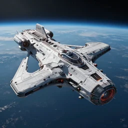sci - fi detailed spaceship in the form of nike logo, space, hyper detailed, photo realistic, cinematic