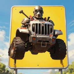 giant road sign gladiator, character design trending on artstation
