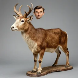 highly detailed mr. bean taxidermy, hdr studio lighting