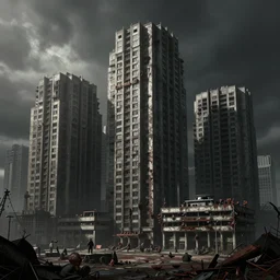 Brutalist architecture buildings,  by Rembrandt, artstation trending, horror scene, highly detailded