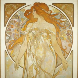 a streamline moderne painting in the style of donato giancola, and in the style of artey freytag, and in the style of alphonse mucha. symmetry, smooth, sharp focus, semi - realism, intricate detail.