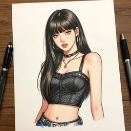 lisa ann movie star drawn as anime character