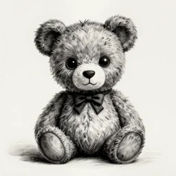 grunge drawing of a cartoon teddy bear by - dr seuss , corpse bride style, horror themed, detailed, elegant, intricate