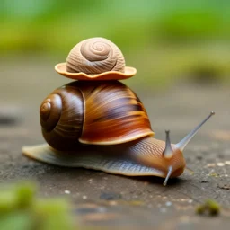 a snail with a hat
