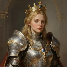 portrait of imogen poots as a warhammer paladin by sasha tudvaseva, deep focus, intricate, elegant, regal, highly detailed, digital painting, artstation, concept art, matte, sharp focus, illustration, warhammer, fantasy, hearthstone, art by artgerm and greg rutkowski and alphonse mucha
