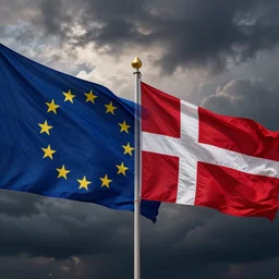 european flag and danish flag combined