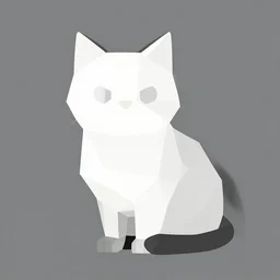 cat, low resolution and low polygon simple digital computer art