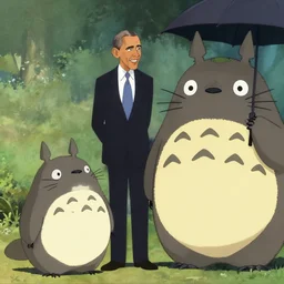 barack obama meeting totoro from my neighbor totoro for the first time