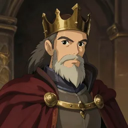 portrait of a medieval old king arthur, dark glowing eyes, artstation, elegant, highly detailed, digital painting, concept art, smooth, sharp focus, illustration, cartoon by studio ghibli, makoto shinkai, don bluth, fujita goro, jean giraud, atey ghailan, akihiko yoshida, tom whalen 8 k