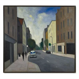a painting of a city street, by moholy - nagy, laszlo