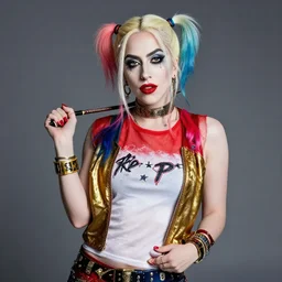 Lady Gaga as Harley Quinn, professional studio photo