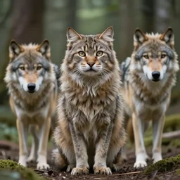 photo furry cat woman in a forest 8 b 7 with real wolves 7 g 2 0 b 1 ideal human face
